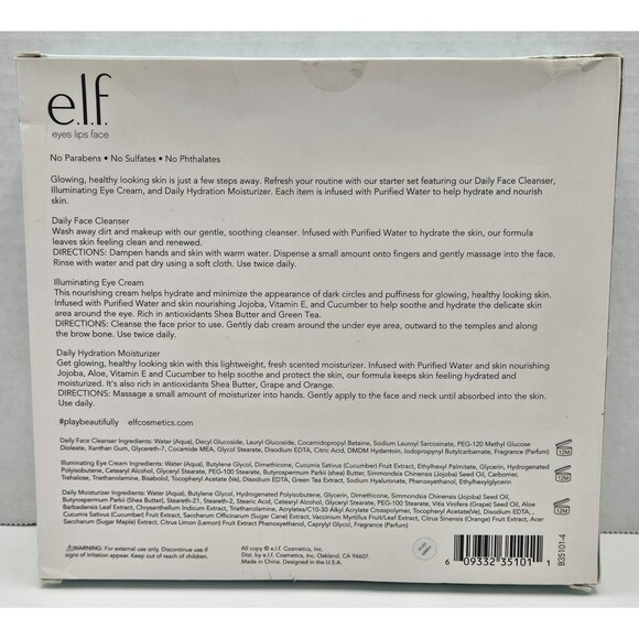 e.l.f Hello Hydration Starter Kit Cleanse Nourish Moisturize 3 Piece Set NIB - Picture 4 of 4